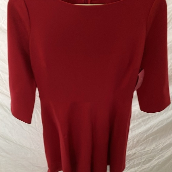 Kate Spade: Red Boat Neck Ponte Dress- pockets- fit & flare- M - Picture 8 of 16